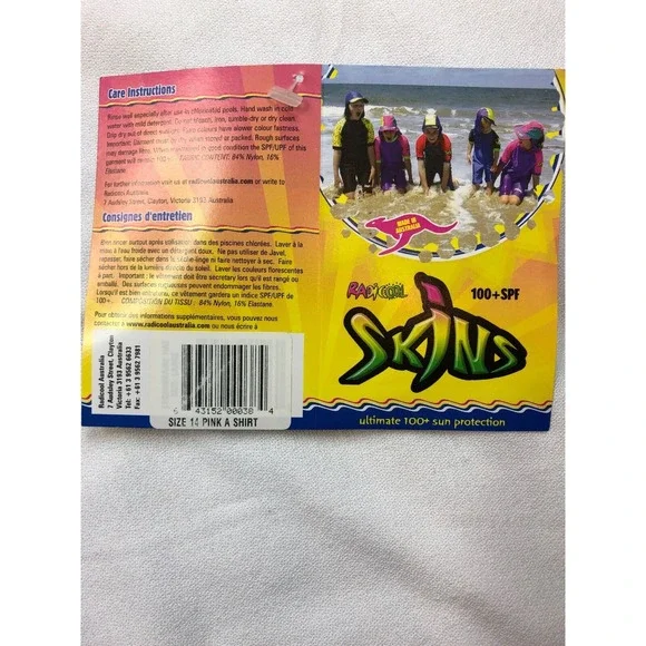 NWT Radicool Skins Girls 2 Sun Protection Rash Guard Swim Shirt Top - Picture 6 of 7